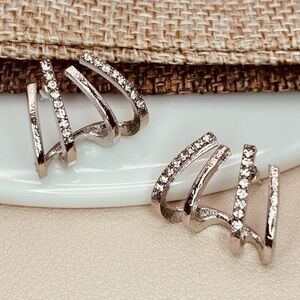 Elegant Silver Crystal Earrings